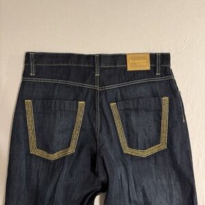 Evolution In Design Baggy Jeans mens 38 y2k baggy skate hip hop embroidered